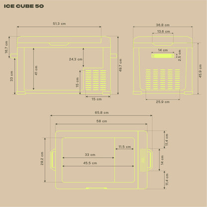 IceCube 50 Kompressor-Kühlbox, 12/24/230 V, 50L